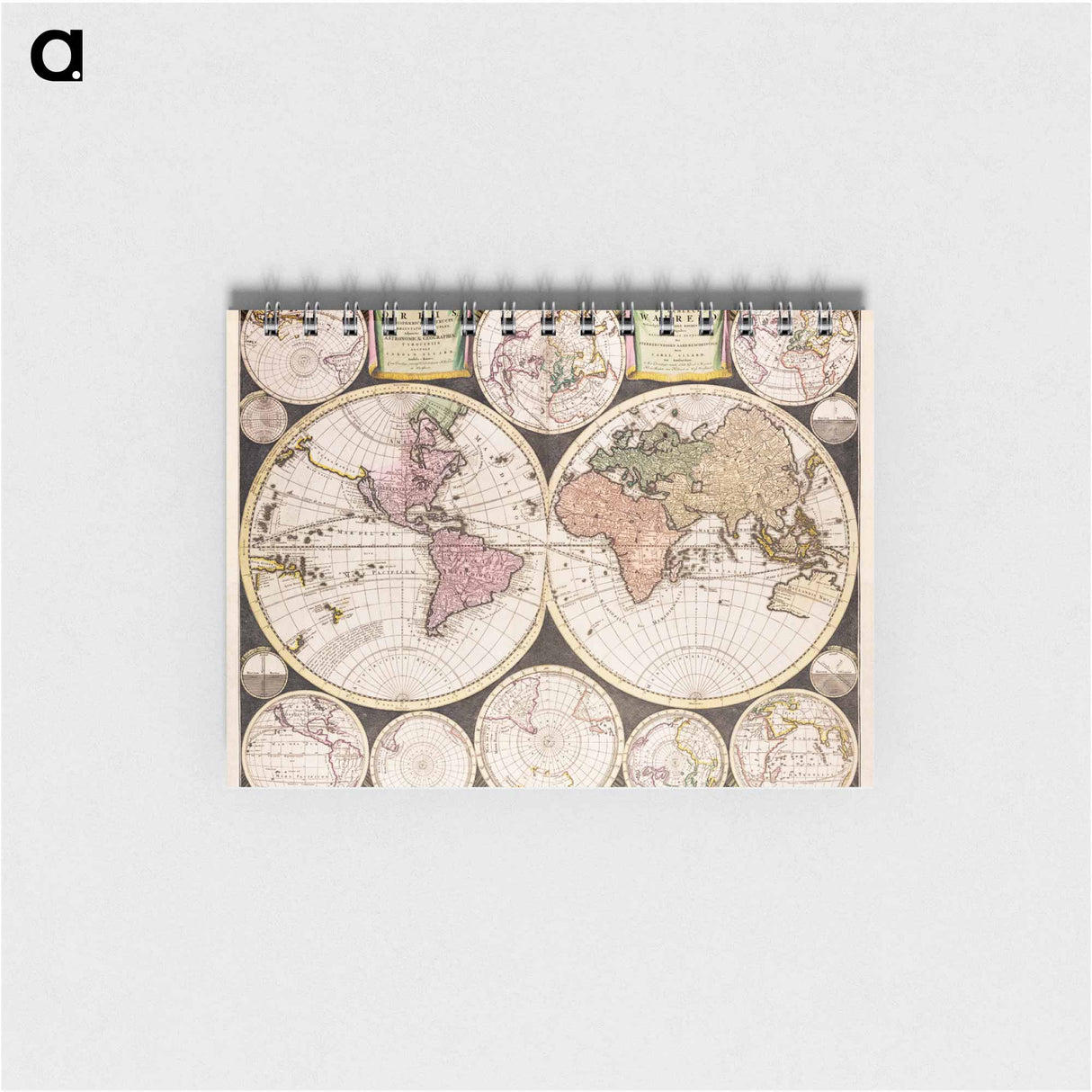 Vlakke aard-kloot gemeenlyk genaamd de geheele waereld - アンティーク地図 Memo.