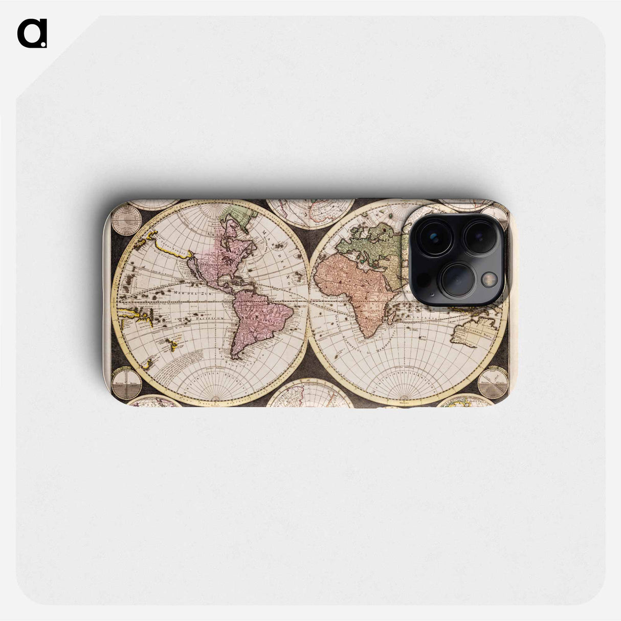 Vlakke aard-kloot gemeenlyk genaamd de geheele waereld - アンティーク地図 Phone Case.