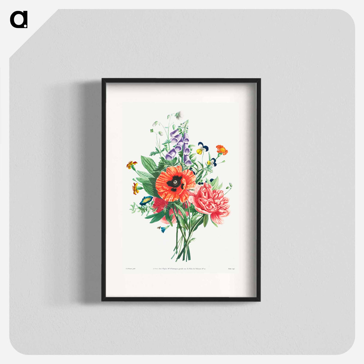 アートポスター-Bouquet of Foxglove, Clematis, Pansy, Peony, Poppy, and Yellow Day Lily
- クリーブランド美術館 Poster.