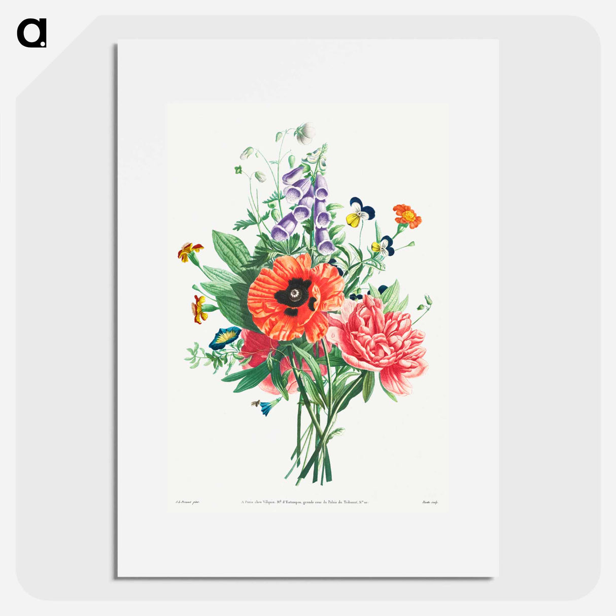 アートポスター-Bouquet of Foxglove, Clematis, Pansy, Peony, Poppy, and Yellow Day Lily
- クリーブランド美術館 Poster.