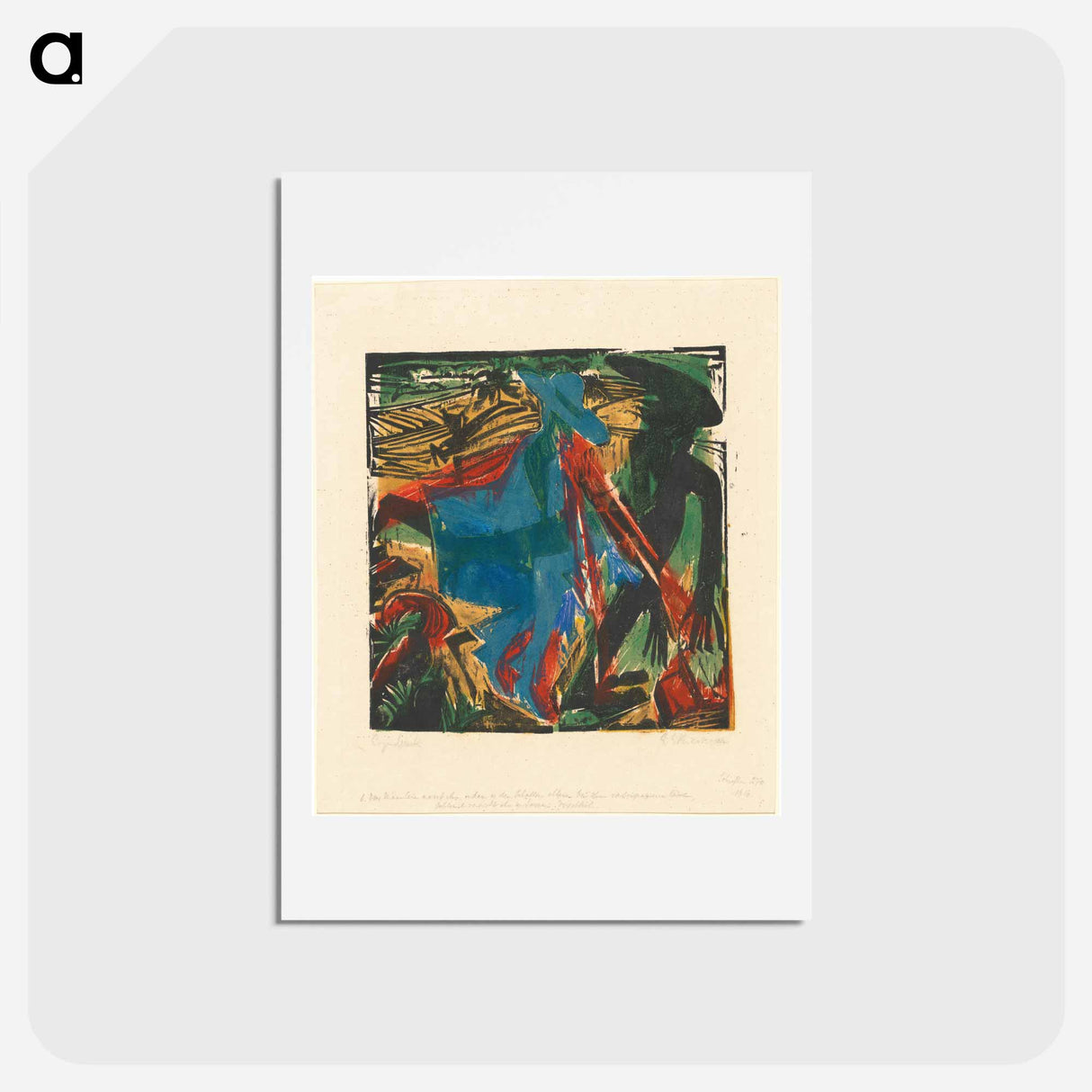 アートポストカード-Peter Schlemihl's Wondrous Story: Schlemihl's Encounter with His Shadow - エルンスト ルートヴィヒ キルヒナー Postcard.