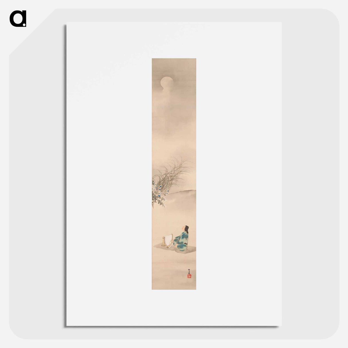 Pounding Cloth under the Moon - 神坂 雪佳 Poster.