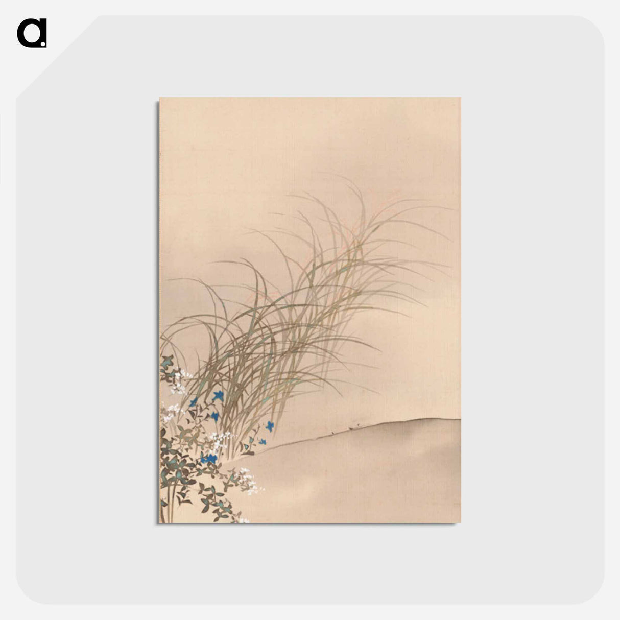 アートポストカード-Pounding Cloth under the Moon - 神坂 雪佳 Postcard.