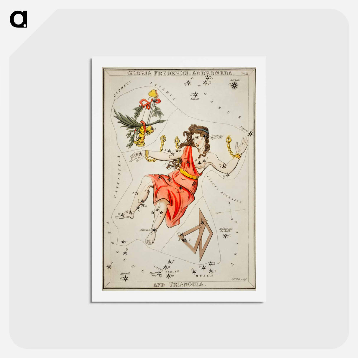 アートポストカード-Gloria Frederici, Andromeda - アンティーク地図 Postcard.