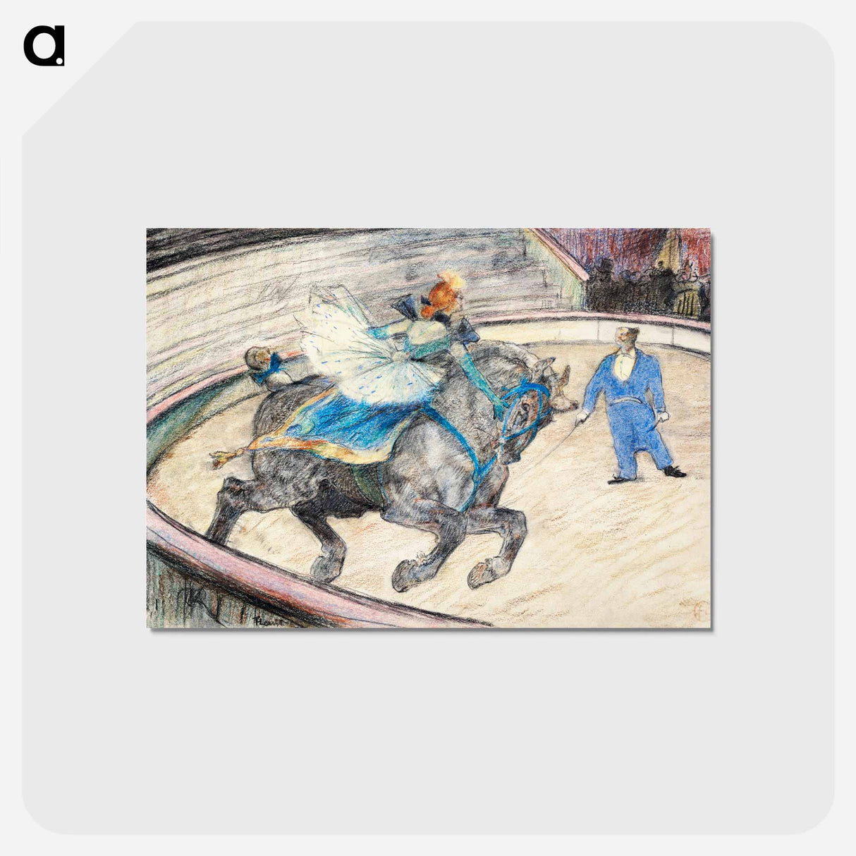 アートポストカード-At the Circus: Work in the Ring - アンリ ド トゥールーズ ロートレック Postcard.