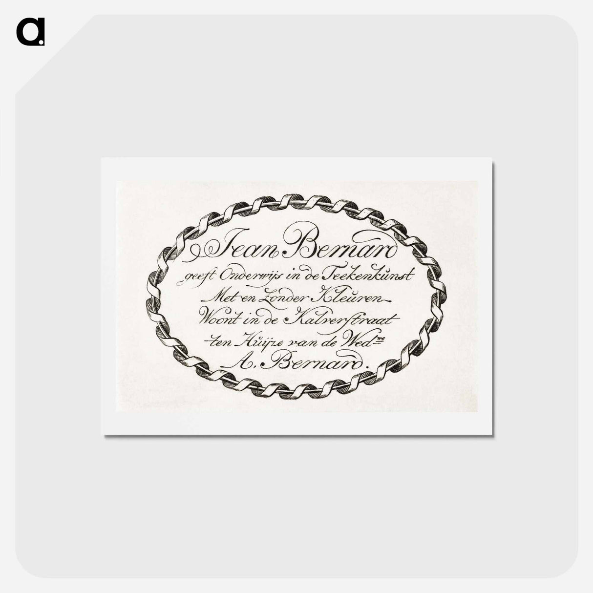 アートポストカード-Jean Bernard's business card - ジャン ベルナール Postcard.