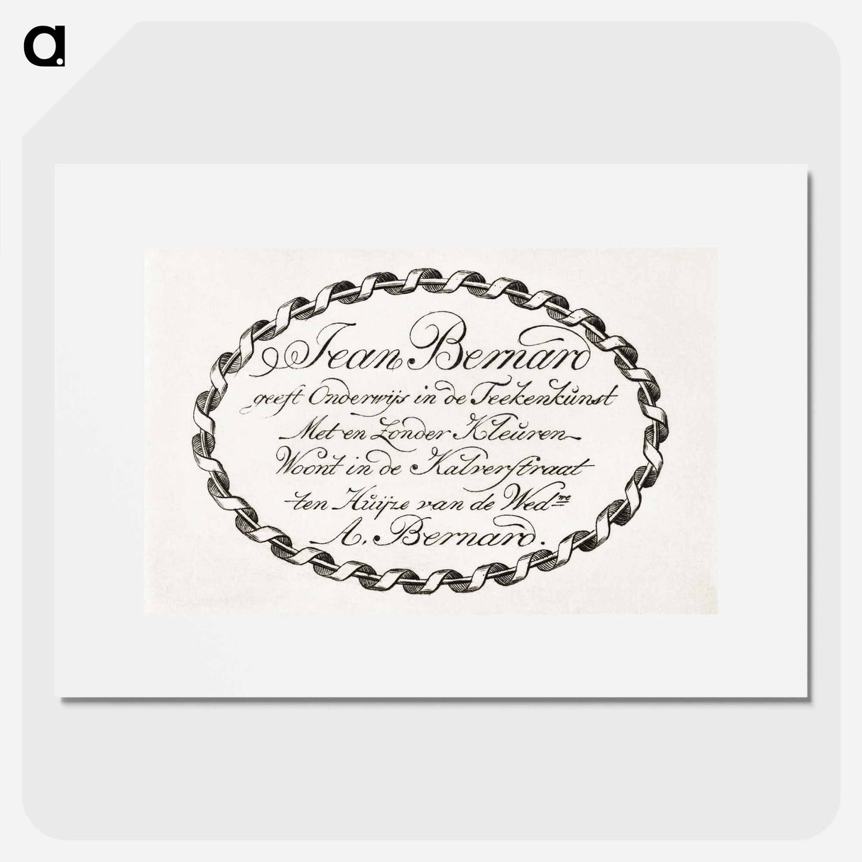 Jean Bernard's business card - ジャン ベルナール Poster.