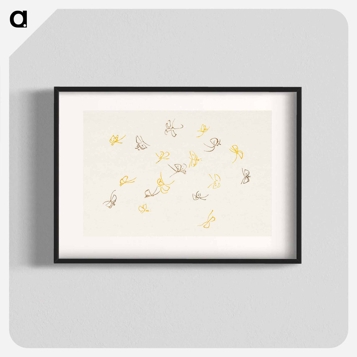 アートポスター-Abstract butterfly - 神坂 雪佳 Poster.