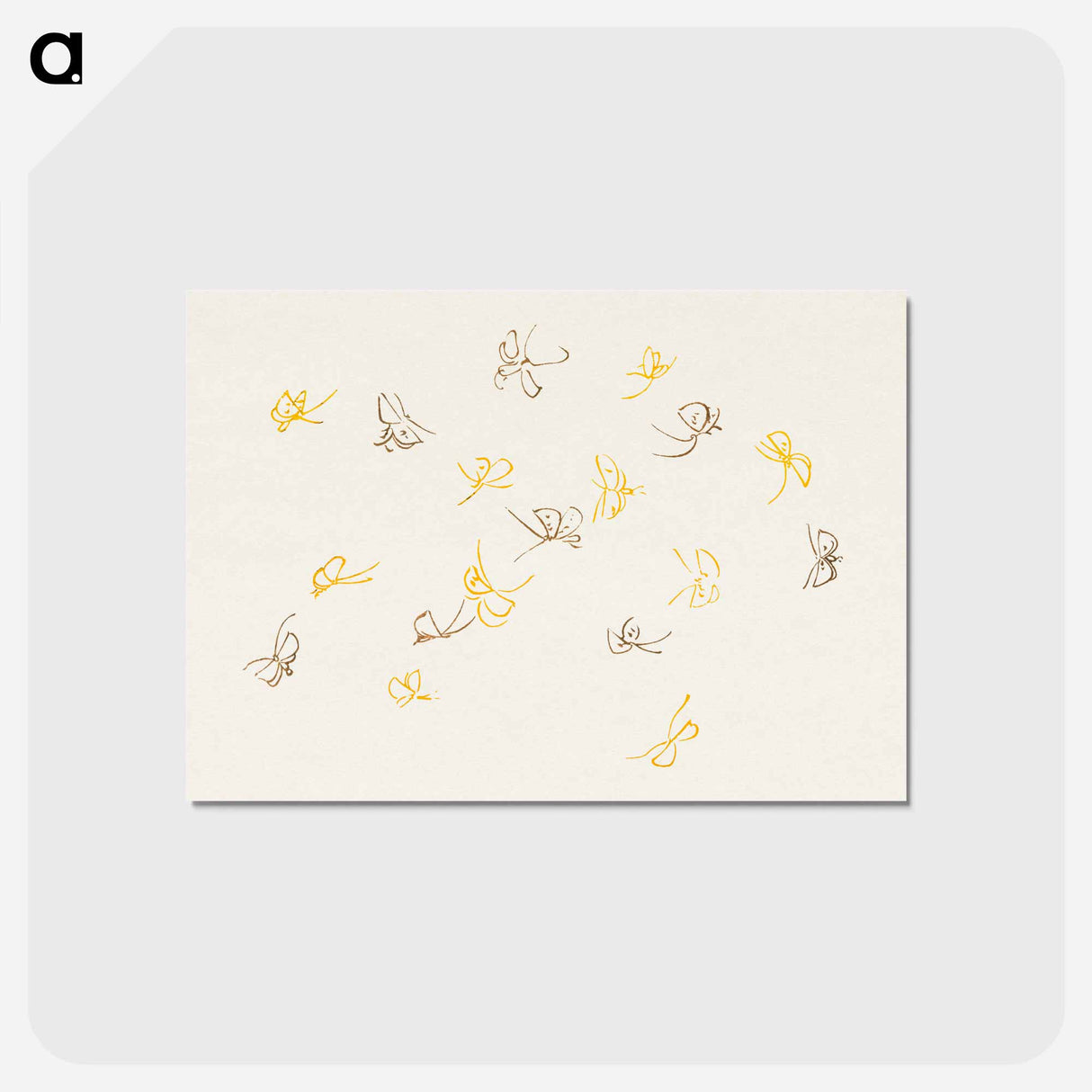 アートポストカード-Abstract butterfly - 神坂 雪佳 Postcard.