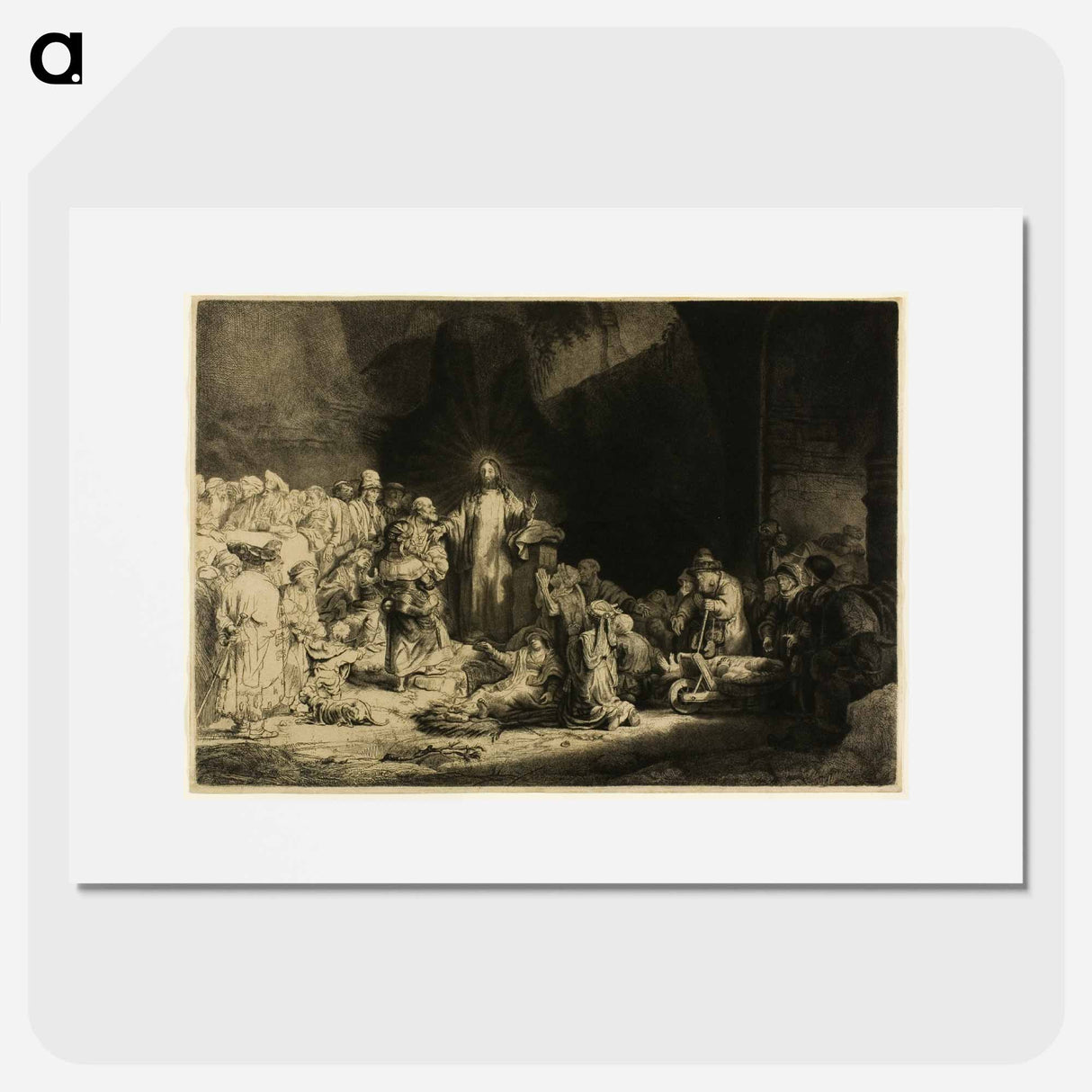 The Hundred Guilder Print - レンブラント ファン レイン Poster.