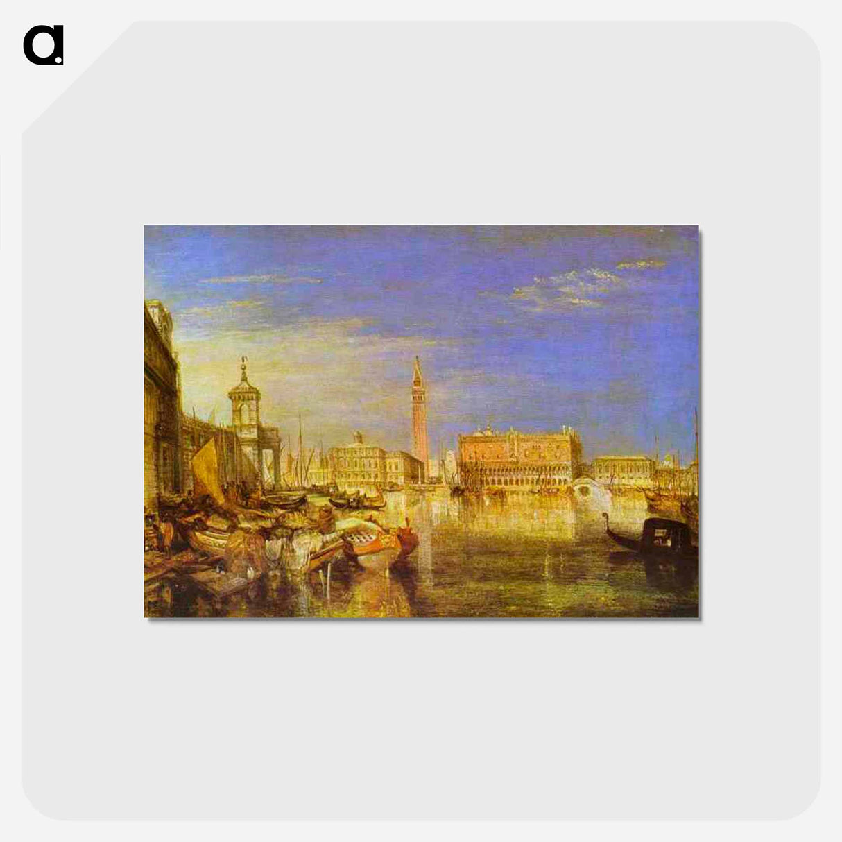 アートポストカード-Bridge of Sighs, Ducal Palace and Custom House, Venice Canaletti Painting - ウィリアム ターナー Postcard.