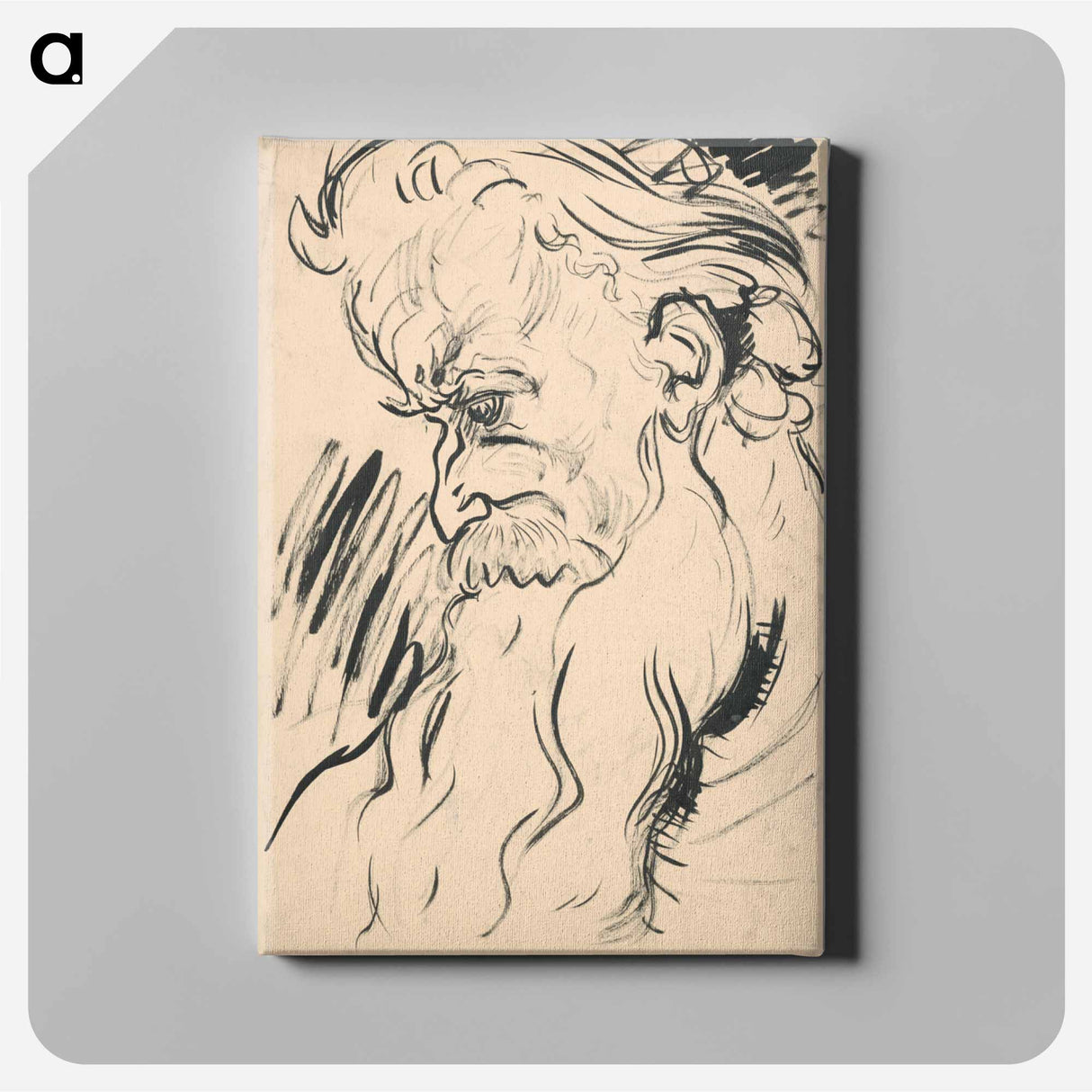 Head of an old man with a beard - アーノルド ピーター ワイズ クビンチャン Canvas.