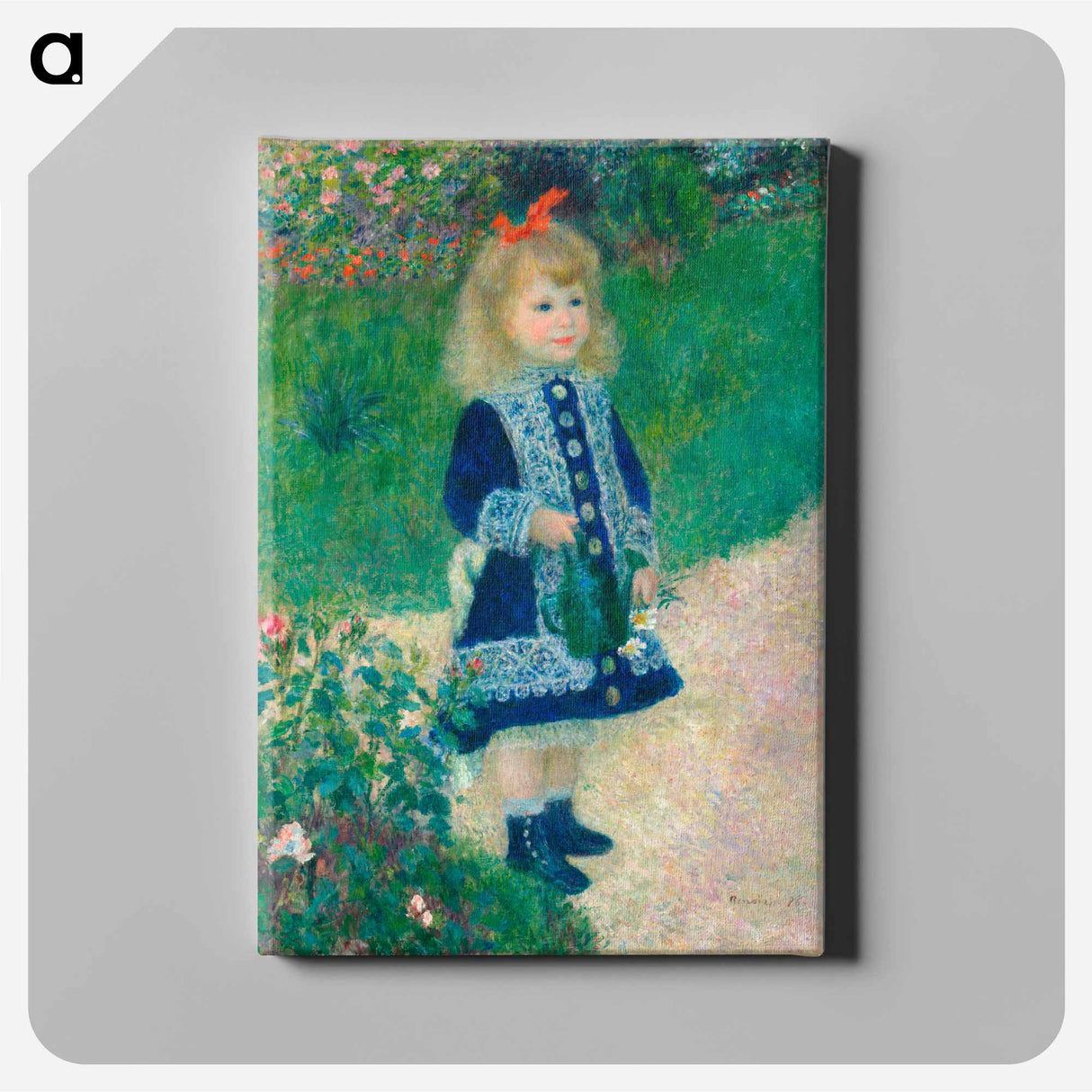 アートパネル-A Girl with a Watering Can - ピエール オーギュスト ルノワール Canvas.