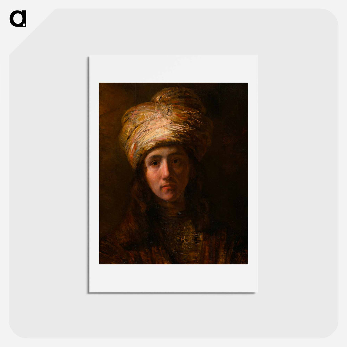 アートポストカード-Young Man in a Turban - レンブラント ファン レイン Postcard.