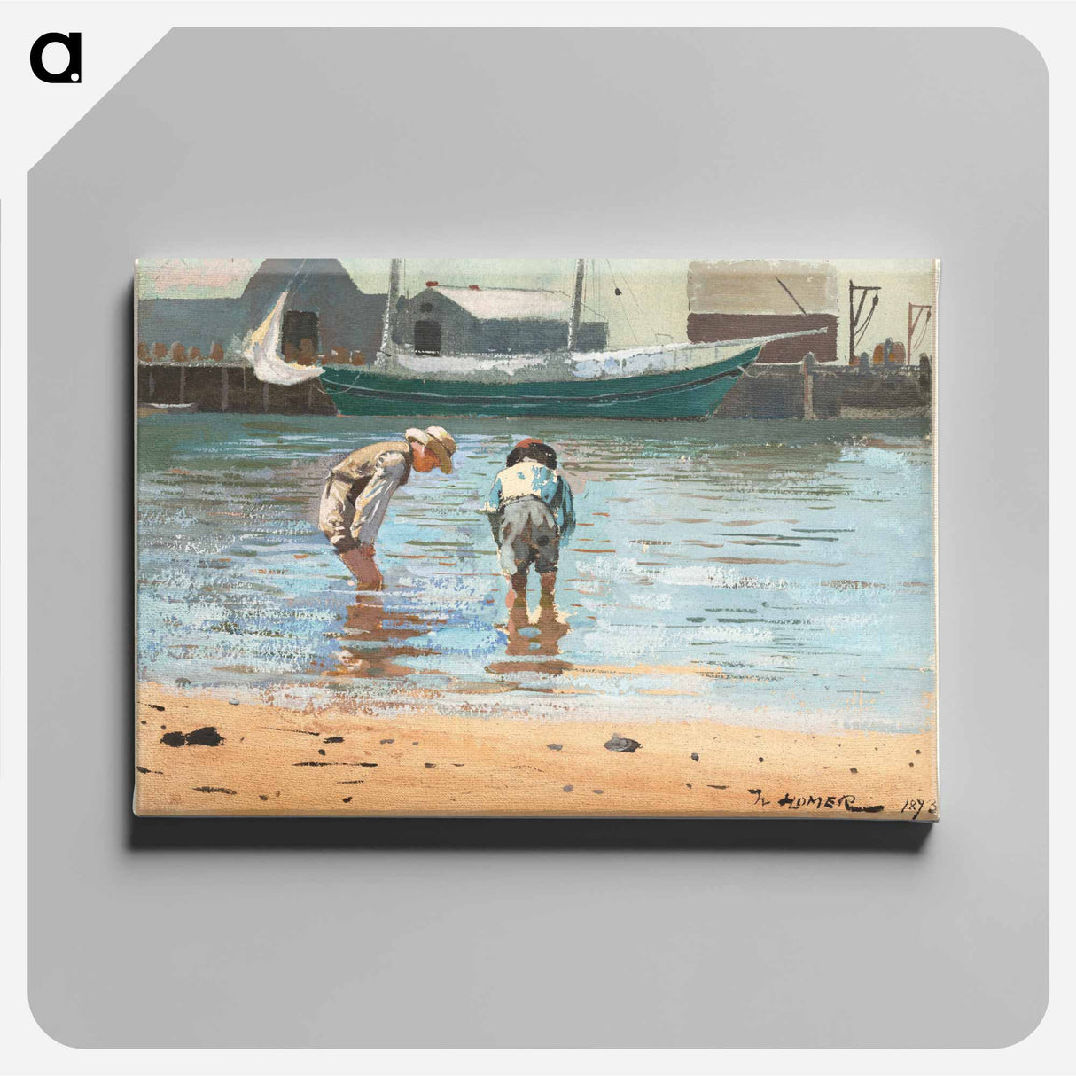 アートパネル-Boys Wading - ウィンスロー ホーマー Canvas.