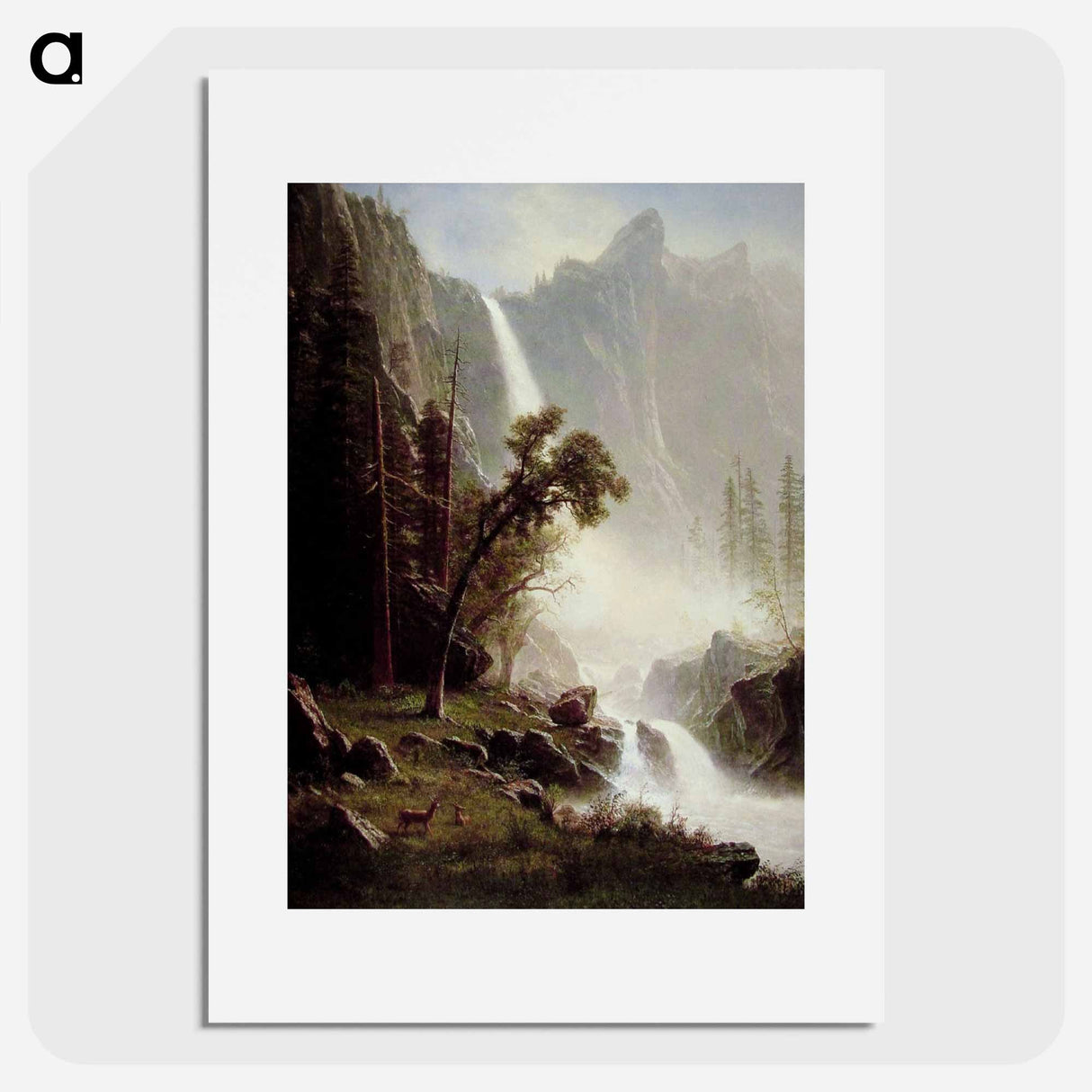 アートポスター-Bridal Veil Falls, Yosemite - アルバート ビアスタット Poster.