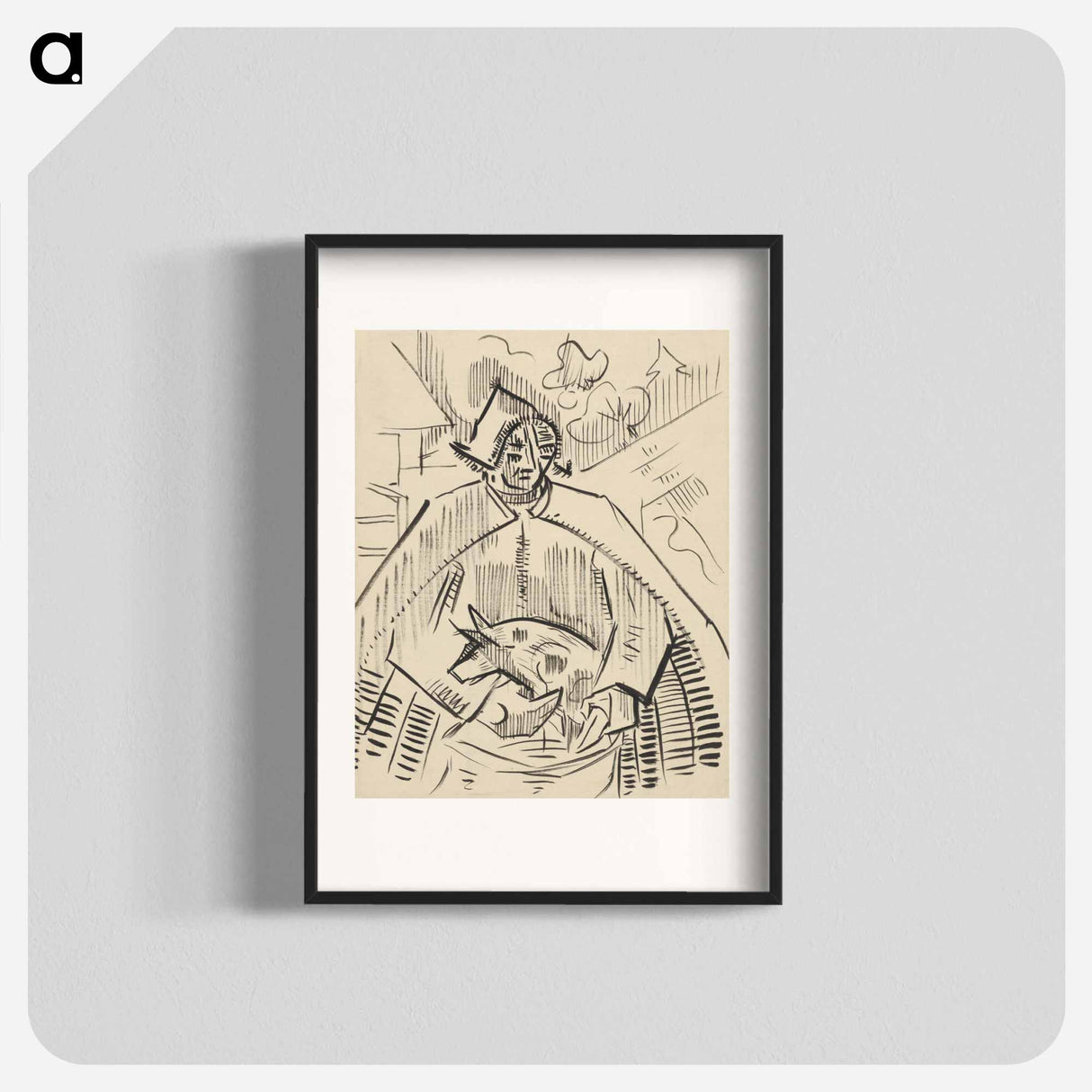 Man with a pig - アーノルド ピーター ワイズ クビンチャン Poster.