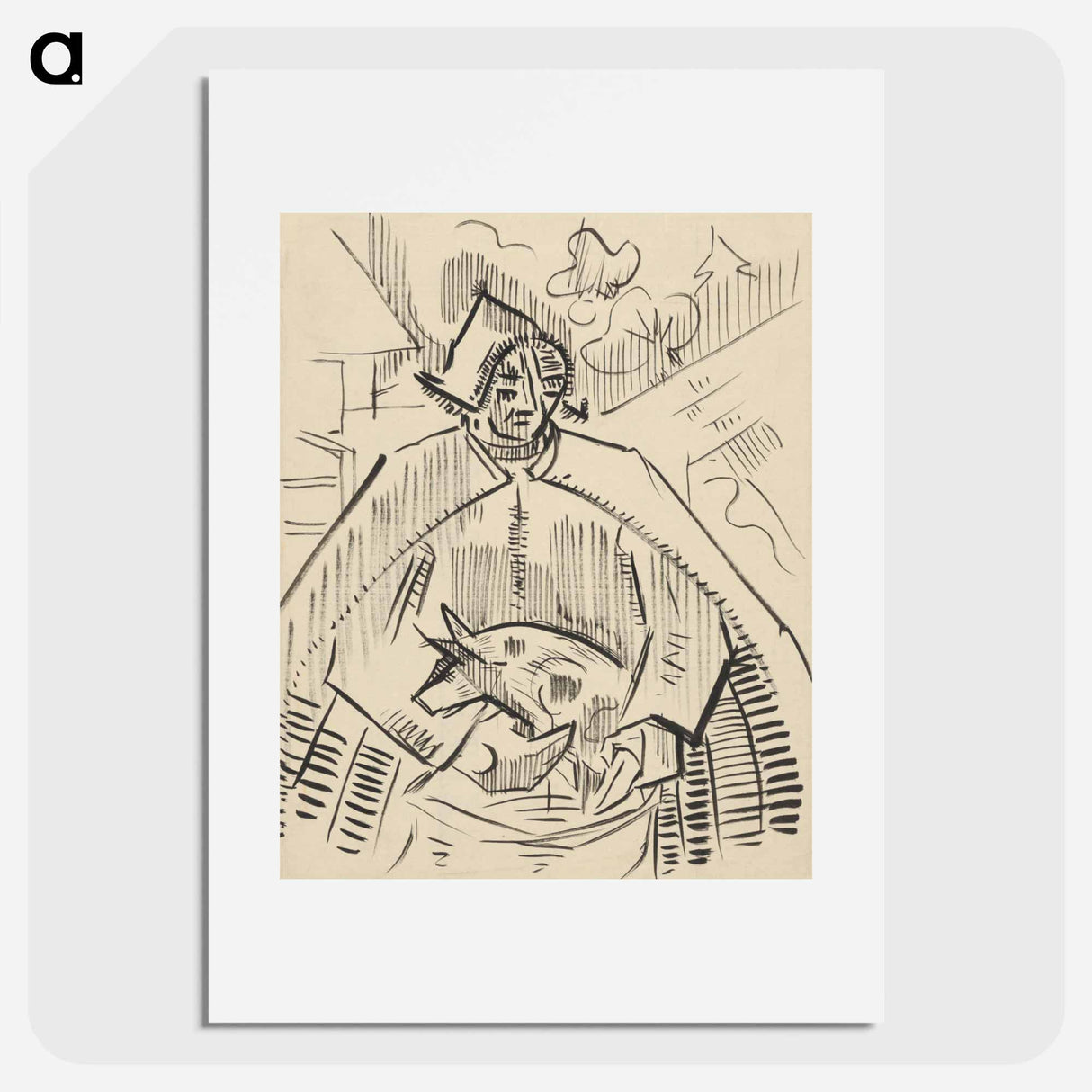 Man with a pig - アーノルド ピーター ワイズ クビンチャン Poster.