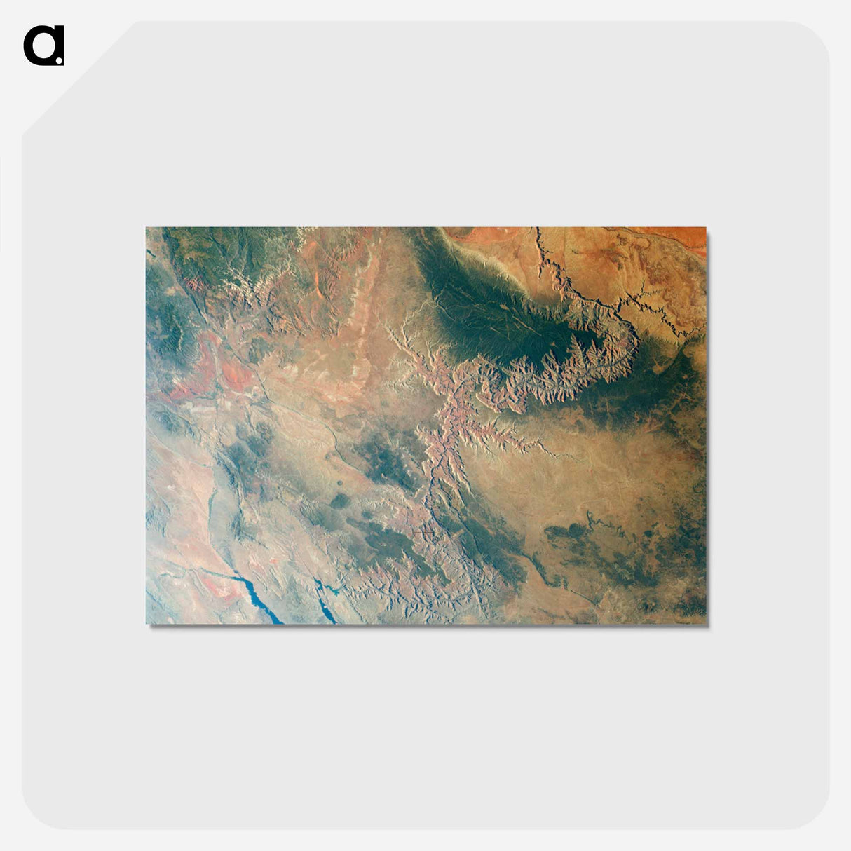 アートポストカード-Grand Canyon, Lake Mead, and Kaibab from Skylab 3
- 上空からの地球 Postcard.