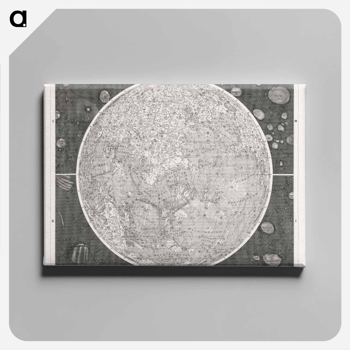 Illustration of the moon - アンティーク地図 Canvas.