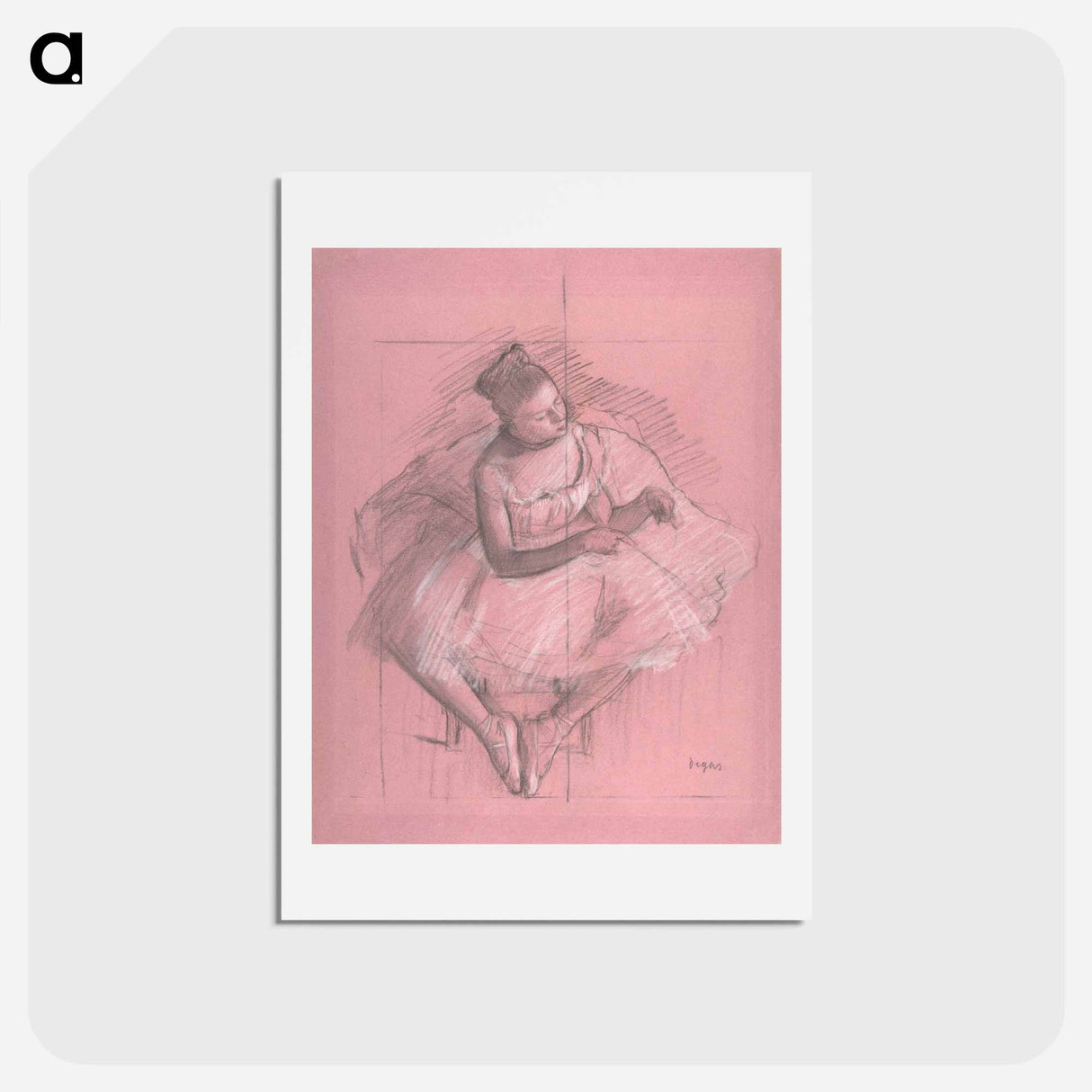 アートポストカード-Seated Dancer - エドガー ドガ Postcard.