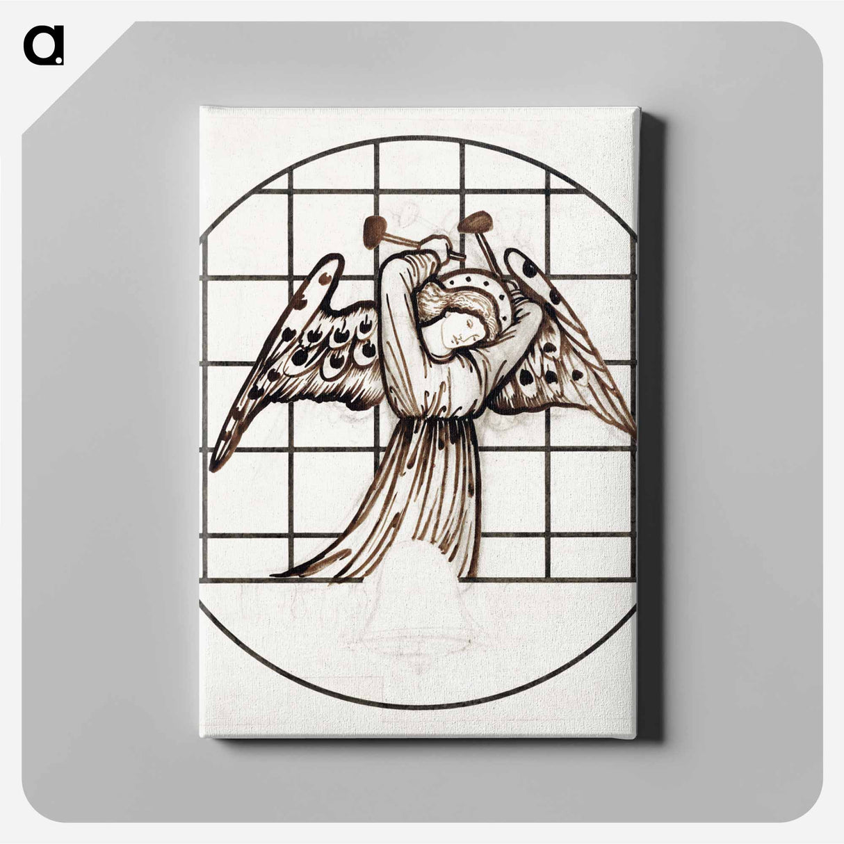 Angel playing on Bells - エドワード バーン ジョーンズ Canvas.