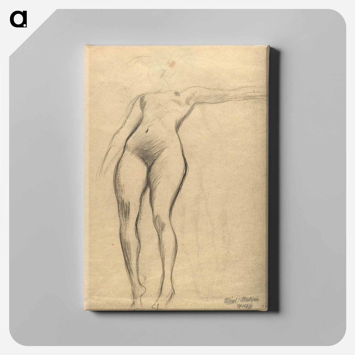 アートパネル-Figure study and detailed studies - グスタフ クリムト Canvas.