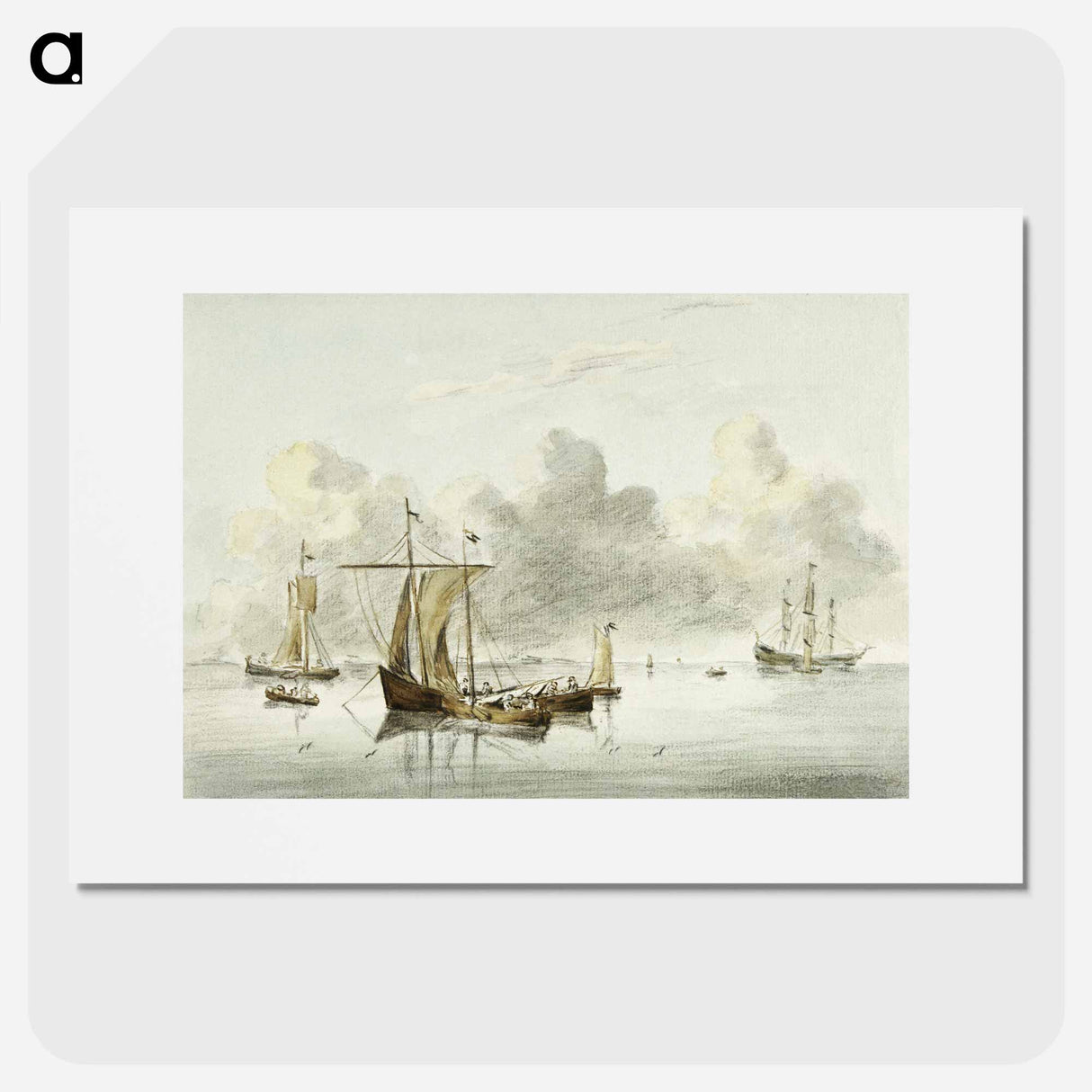 アートポスター-Boats in quiet water - ジャン ベルナール Poster.