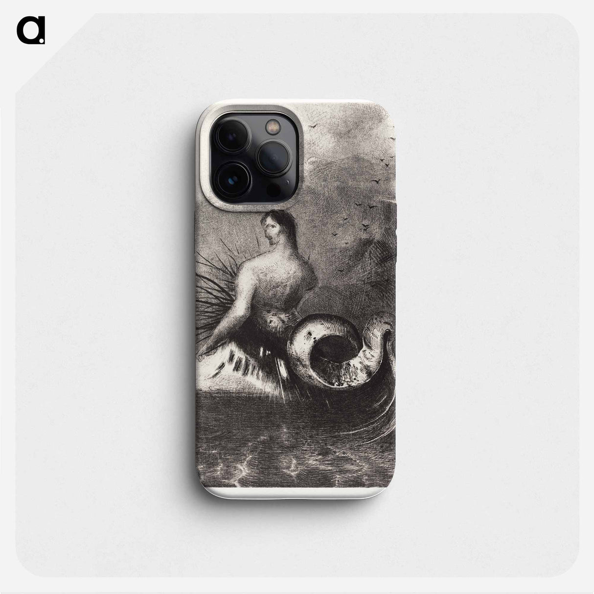 The Siren Clothed In Barbs, Emerged From the Waves - オディロン ルドン Phone Case.