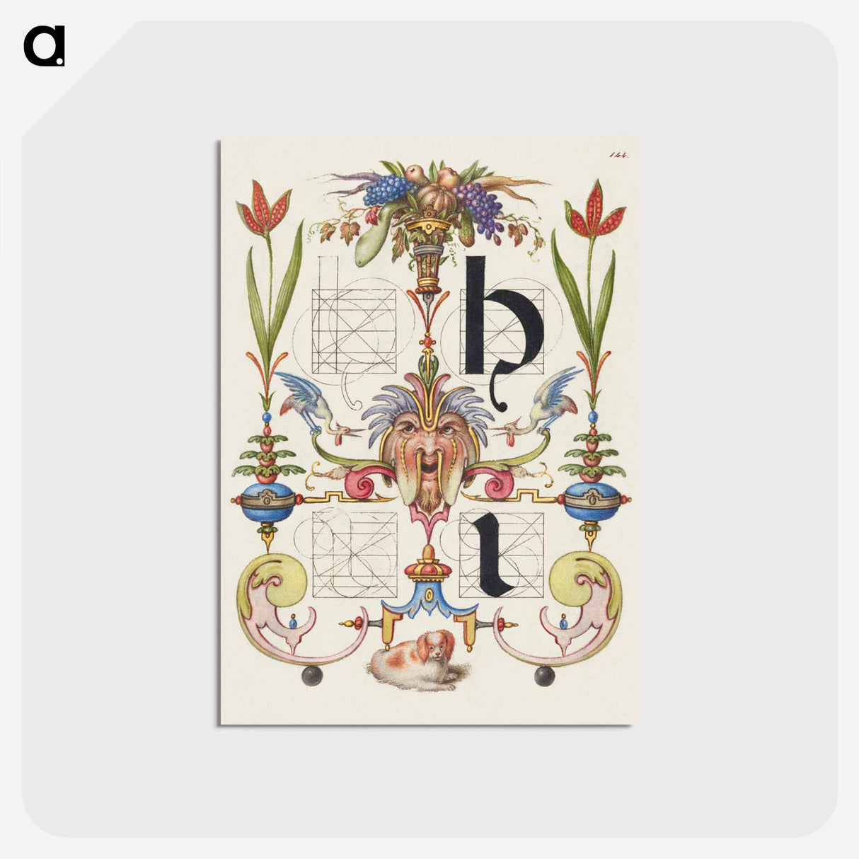 アートポストカード-Guide for Constructing the Letters h and i from Mira Calligraphiae Monumenta or The Model Book of Calligraphy
- 書道のお手本 Postcard.