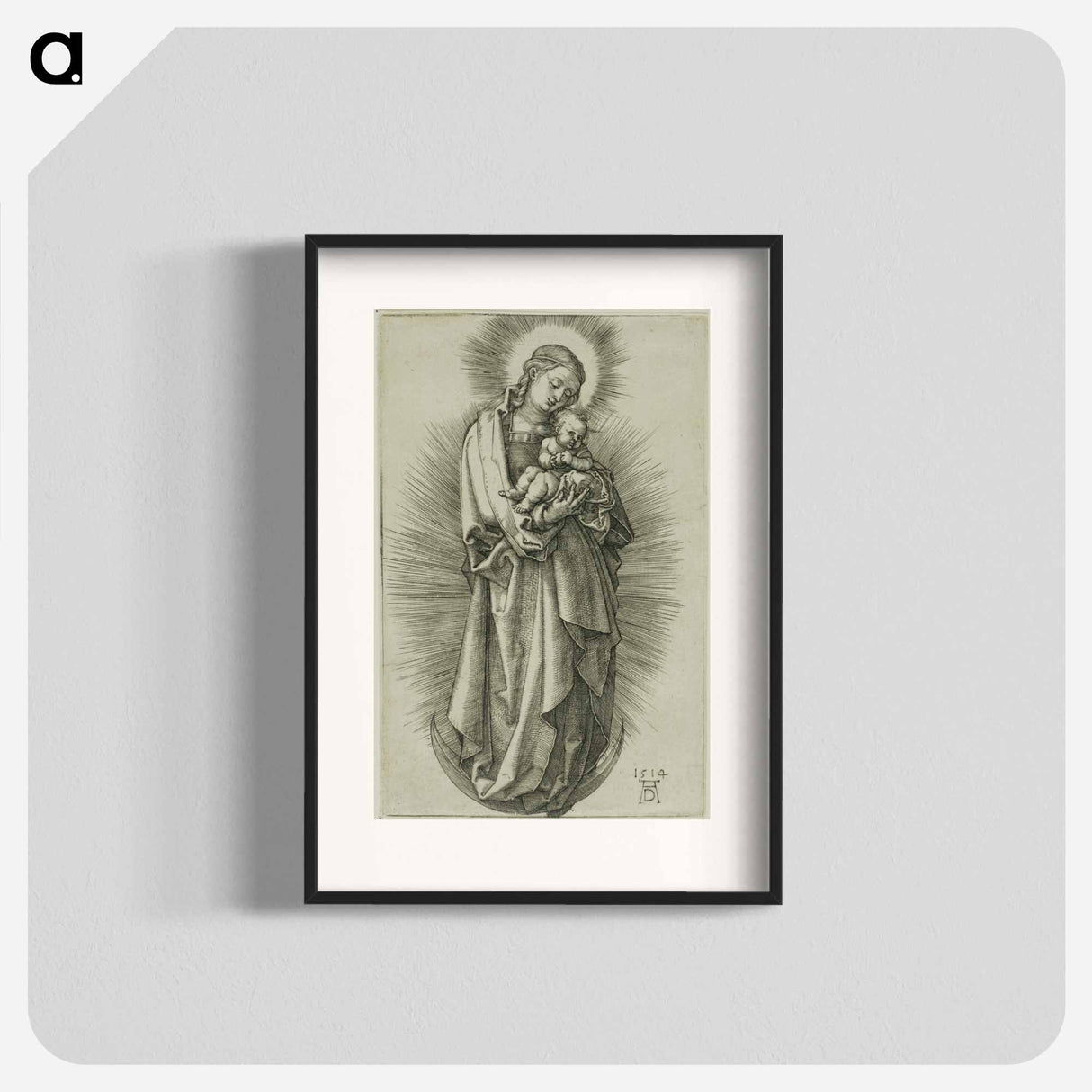 The Virgin on the Crescent with a Diadem - アルブレヒト デューラー Poster.