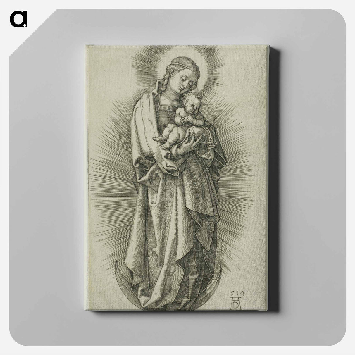 The Virgin on the Crescent with a Diadem - アルブレヒト デューラー Canvas.