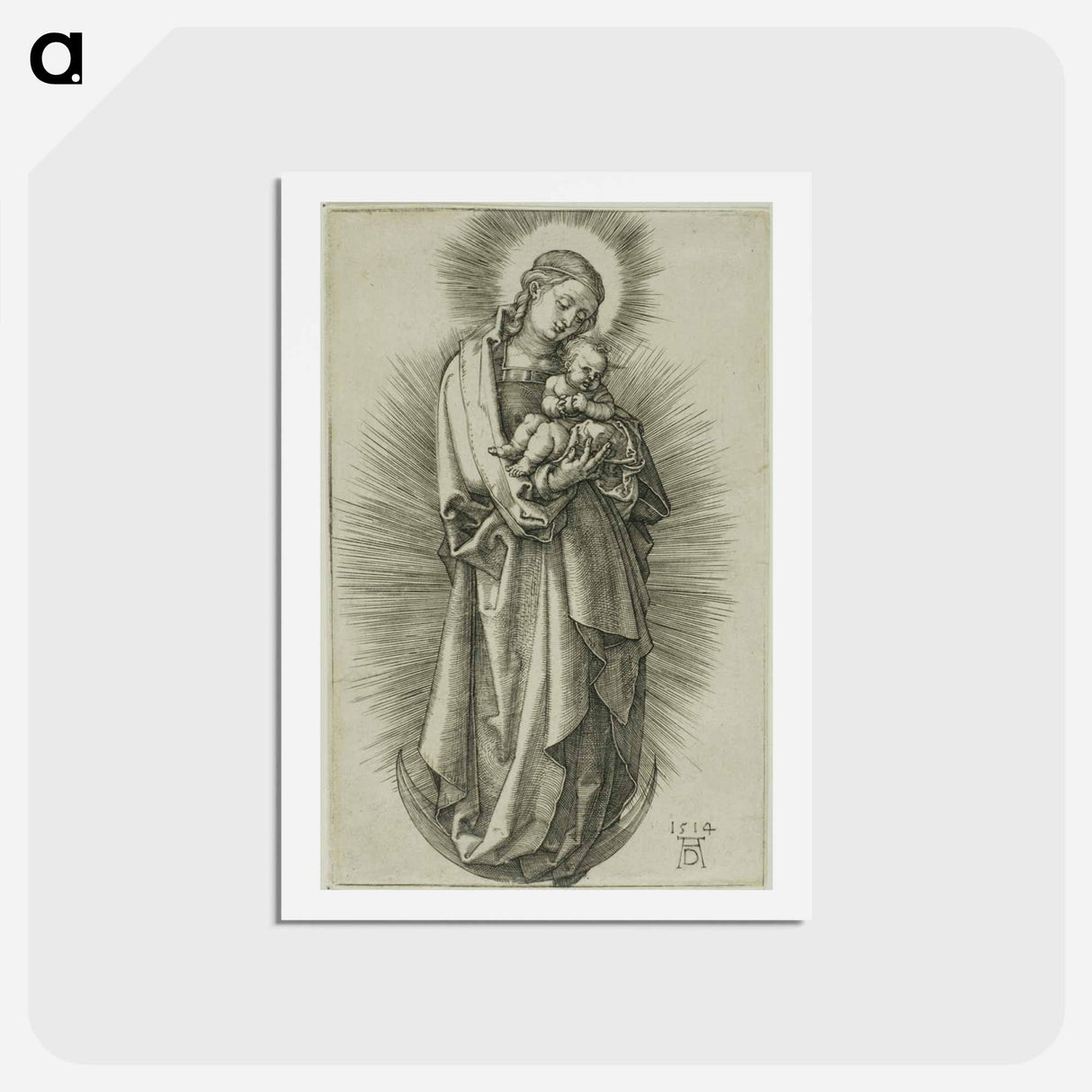 アートポストカード-The Virgin on the Crescent with a Diadem - アルブレヒト デューラー Postcard.