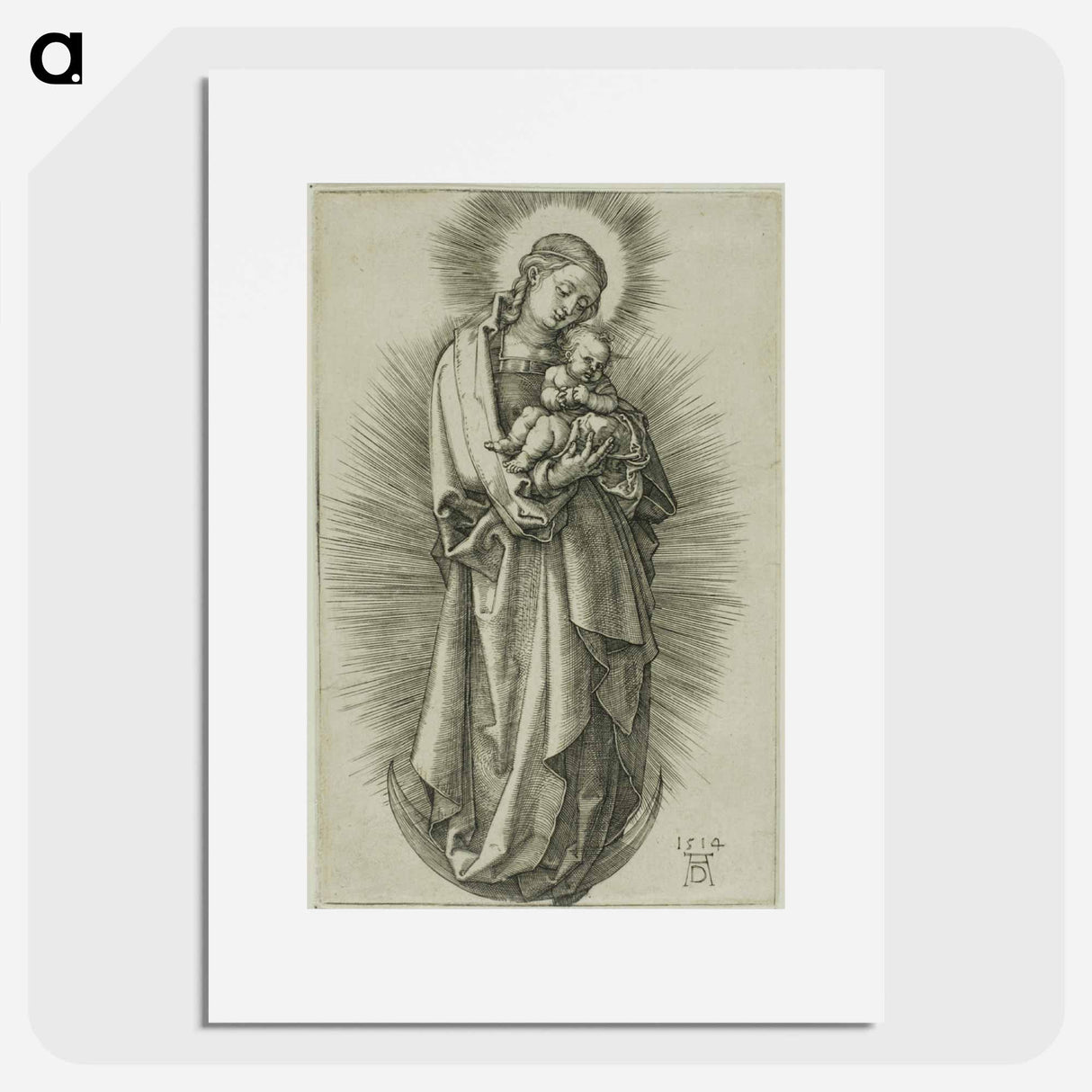 The Virgin on the Crescent with a Diadem - アルブレヒト デューラー Poster.