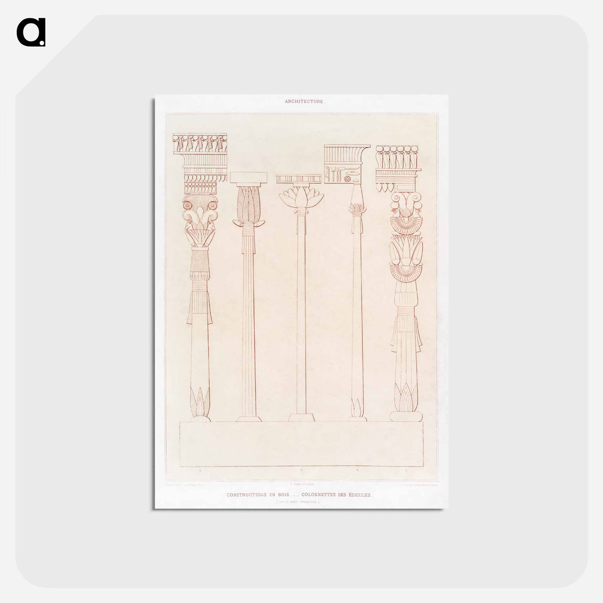 アートポストカード-Egyptian Columns and Aedicules
- エジプト美術史 Postcard.