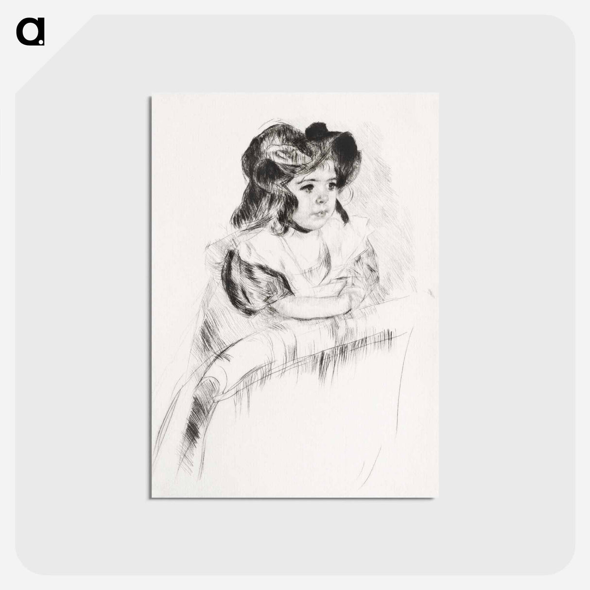 アートポストカード-Margot, Resting Arms on Back of Armchair - メアリー カサット Postcard.