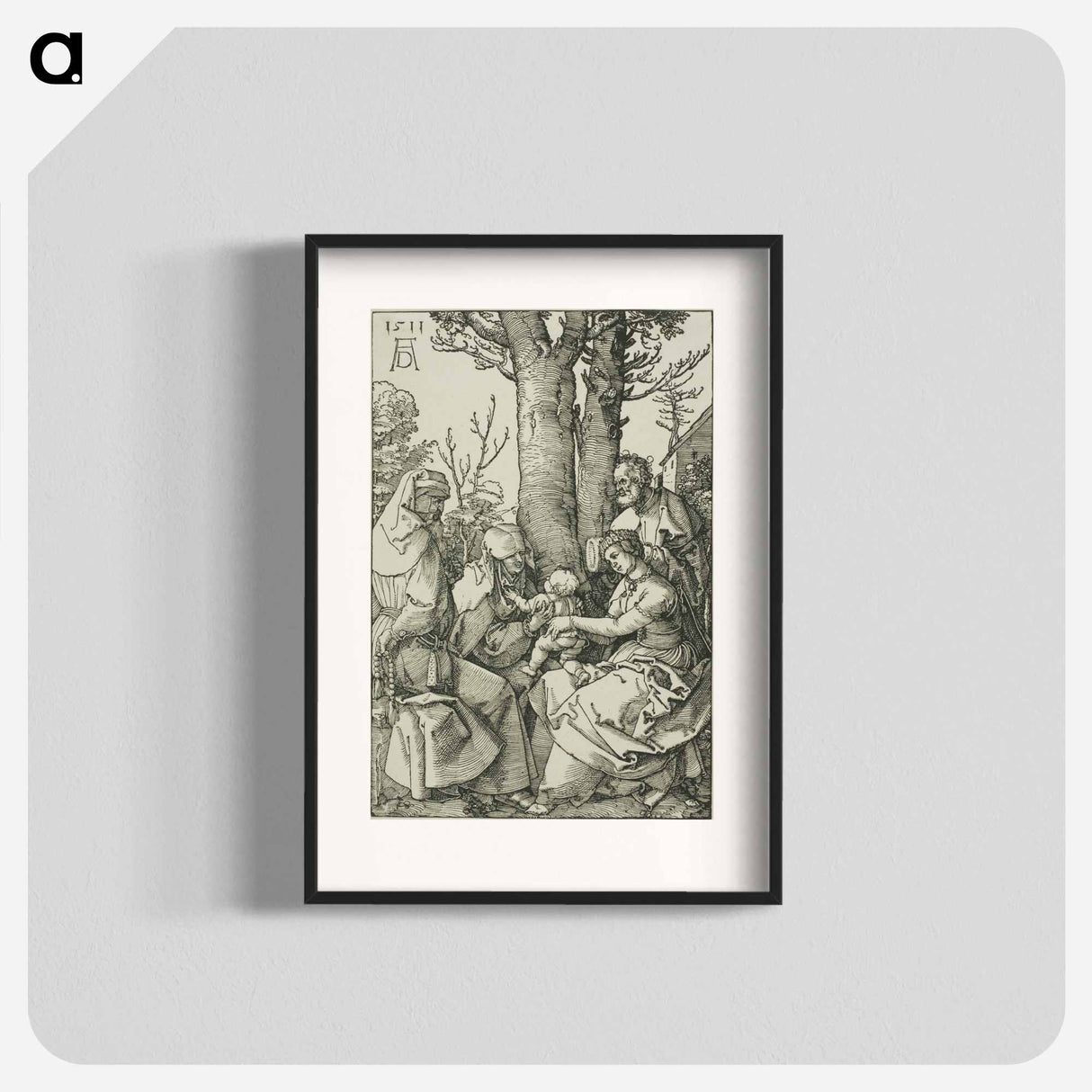 アートポスター-The Holy Family with Joachim and Saint Anne - アルブレヒト デューラー Poster.