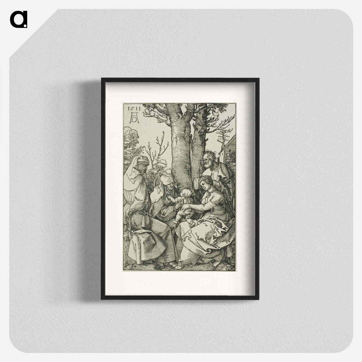 The Holy Family with Joachim and Saint Anne - アルブレヒト デューラー Poster.