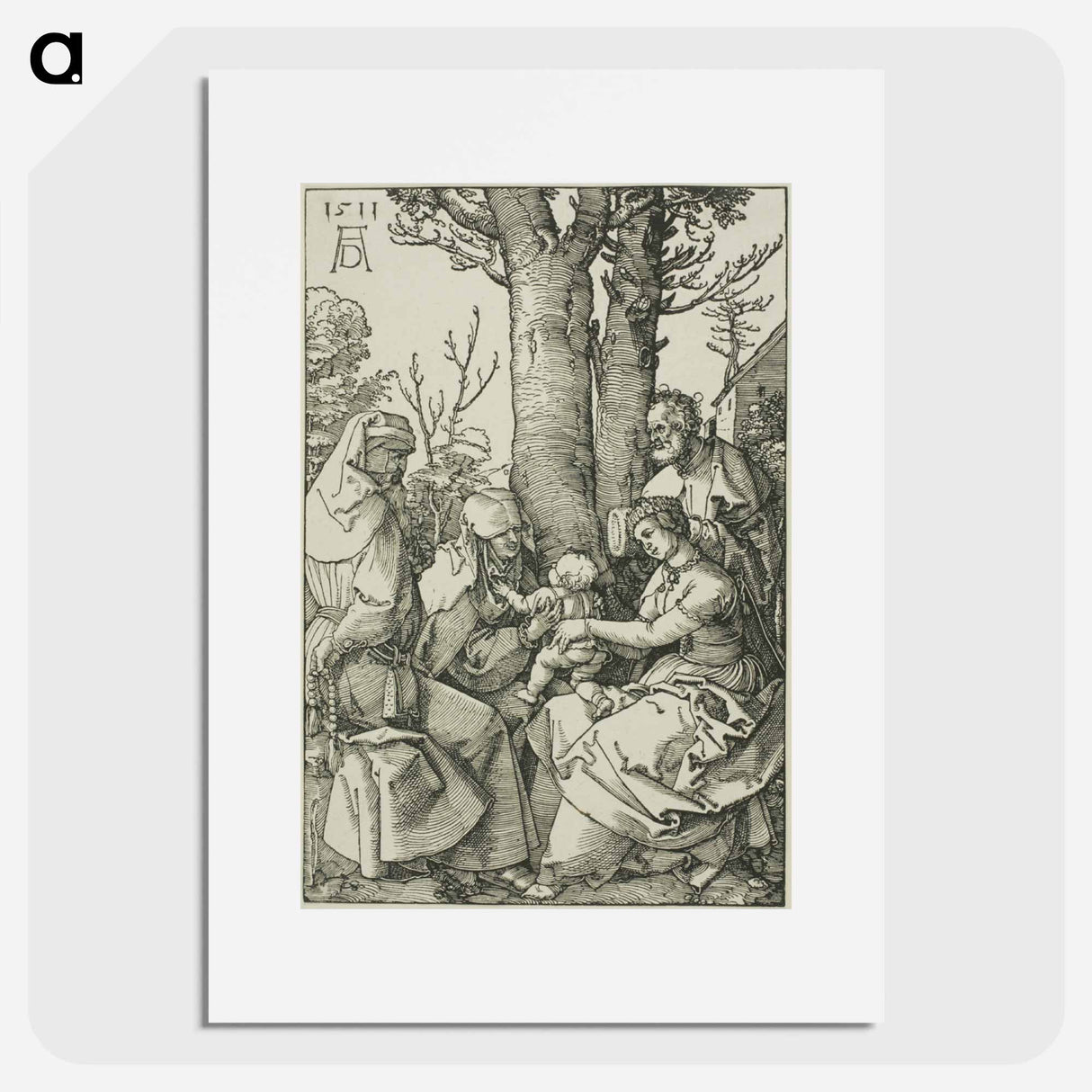 The Holy Family with Joachim and Saint Anne - アルブレヒト デューラー Poster.