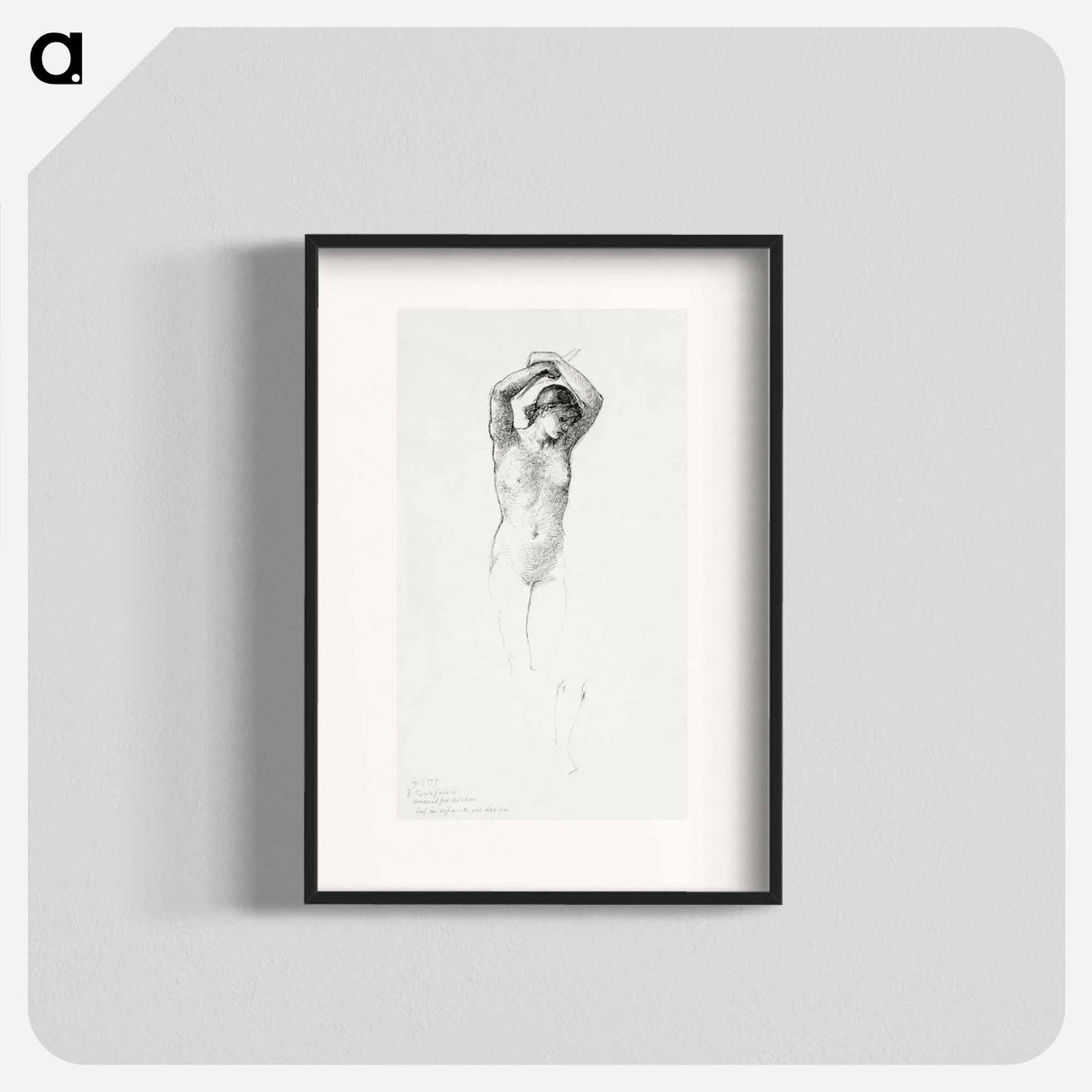 Standing Female Nude with Arms Raised - エドワード バーン ジョーンズ Poster.