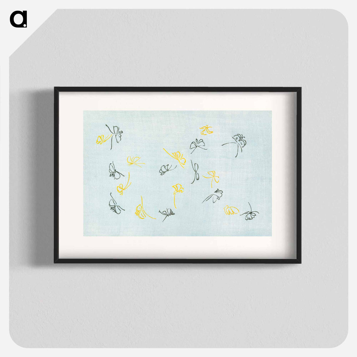 アートポスター-Abstract butterfly - 神坂 雪佳 Poster.