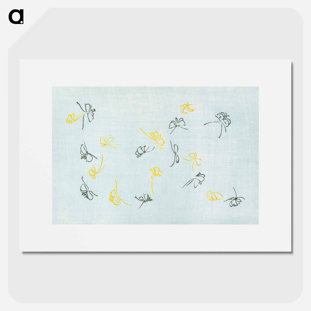 アートポスター-Abstract butterfly - 神坂 雪佳 Poster.