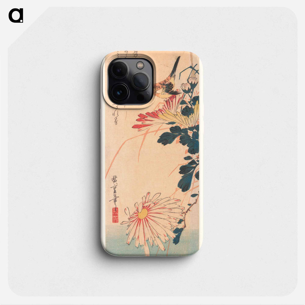 A Wren and Chrysanthemums - 喜多川 歌麿 Phone Case.