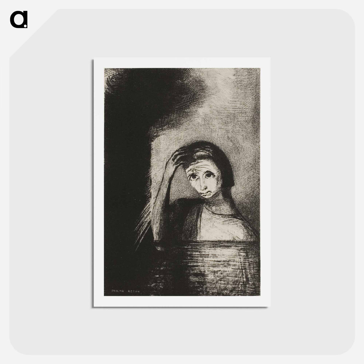 アートポストカード-Frontispiece from Emile Verhaeren's Les Debacles - オディロン ルドン Postcard.