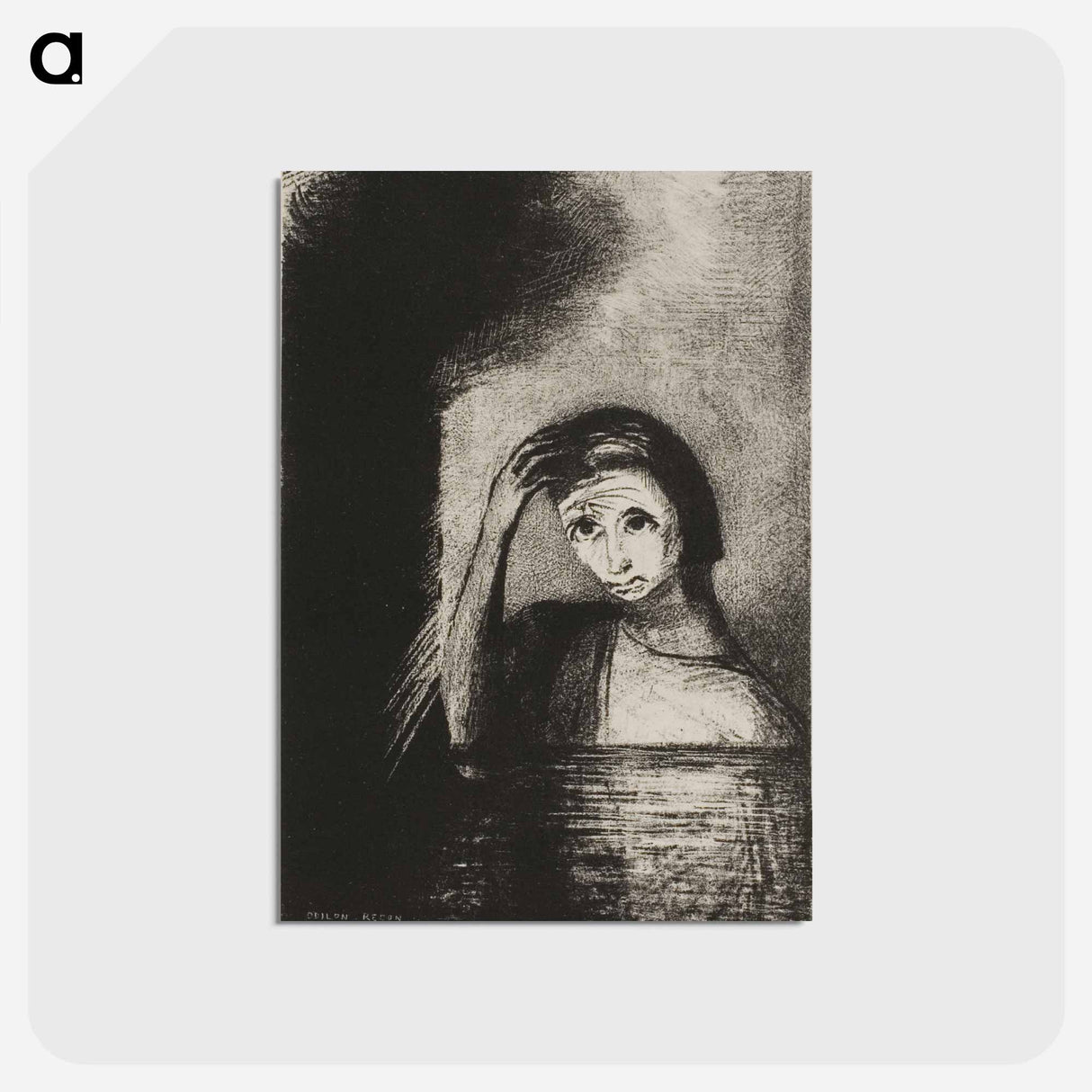 アートポストカード-Frontispiece from Emile Verhaeren's Les Debacles - オディロン ルドン Postcard.