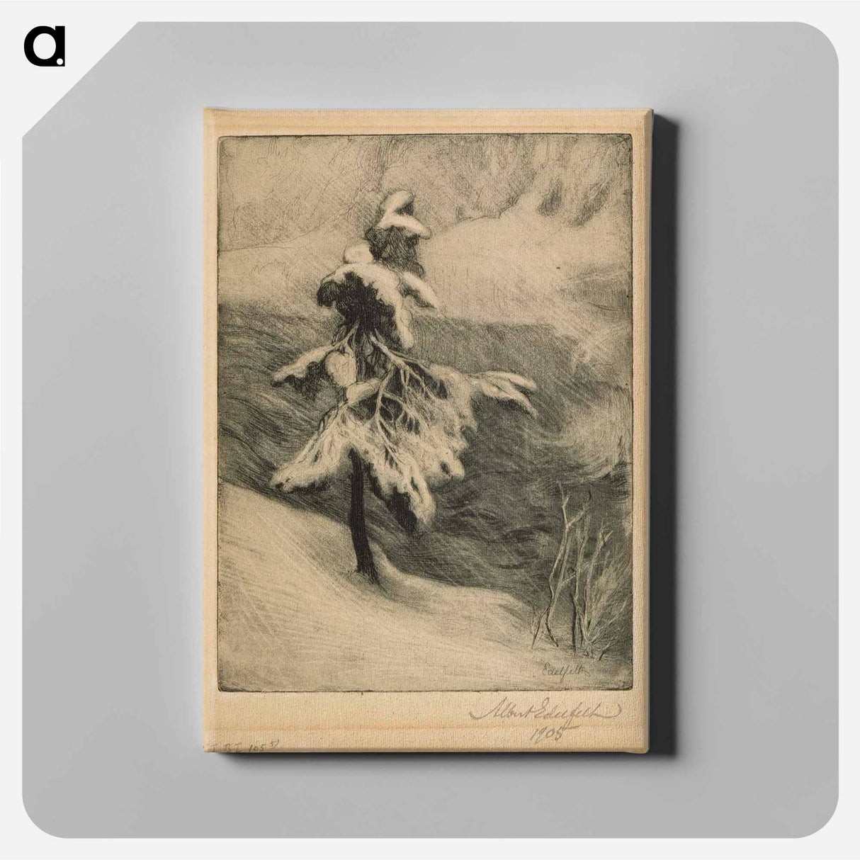 Imatra rapids in winter - アルバート エーデルフェルト Canvas.