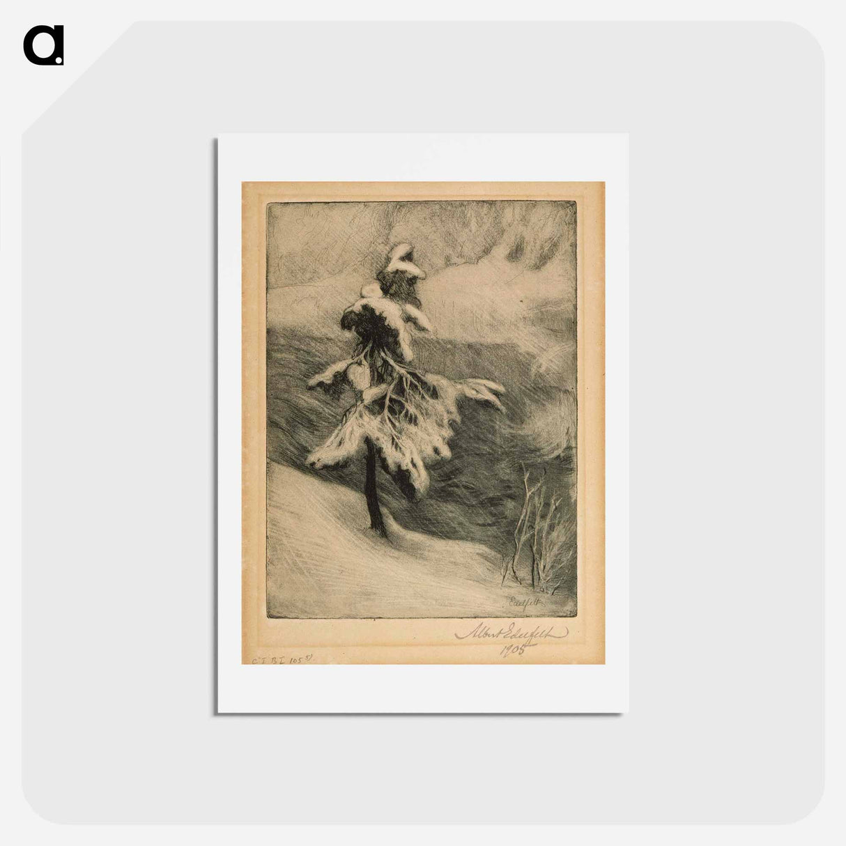 Imatra rapids in winter - アルバート エーデルフェルト Postcard.