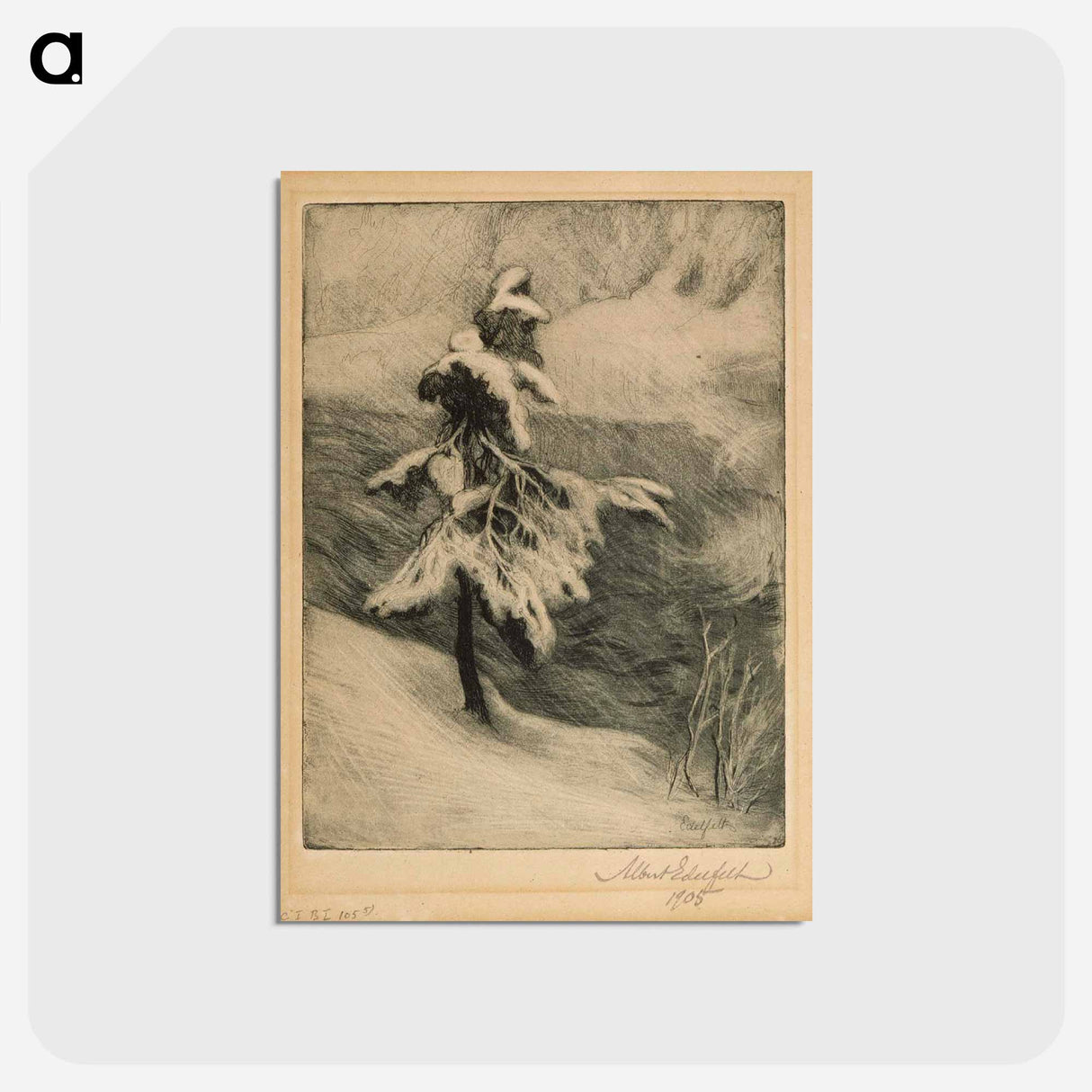 Imatra rapids in winter - アルバート エーデルフェルト Postcard.