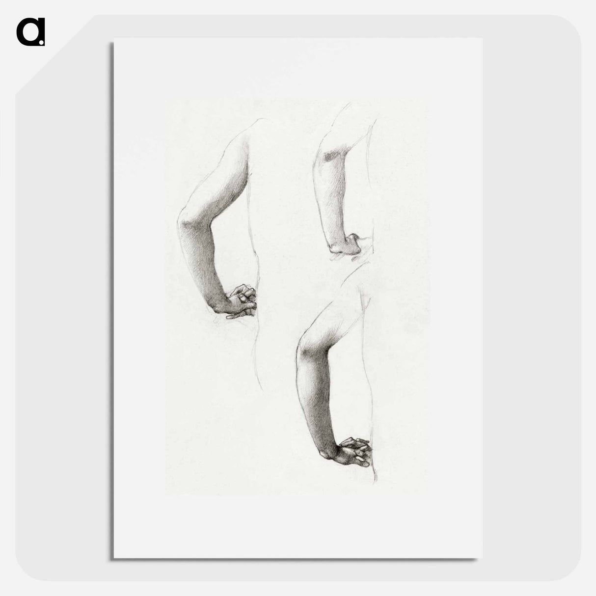 Studies of an Arm and Hands - エドワード バーン ジョーンズ Poster.