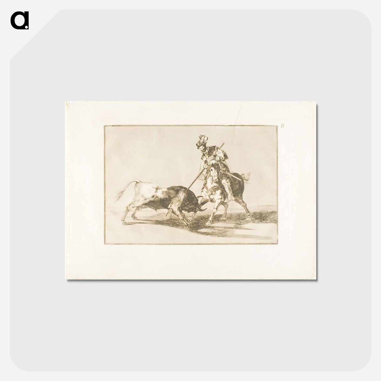 アートポストカード-The Cid Campeador spearing another bull - フランシスコ デ ゴヤ Postcard.